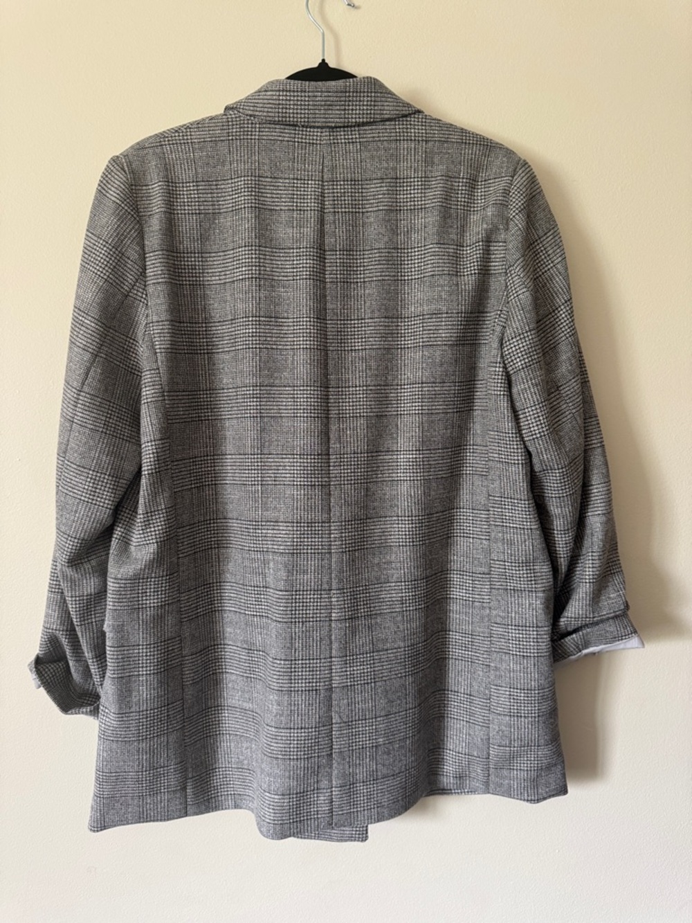 H&M Grey Glen Plaid Double-Breasted Blazer - Picture 2 of 4